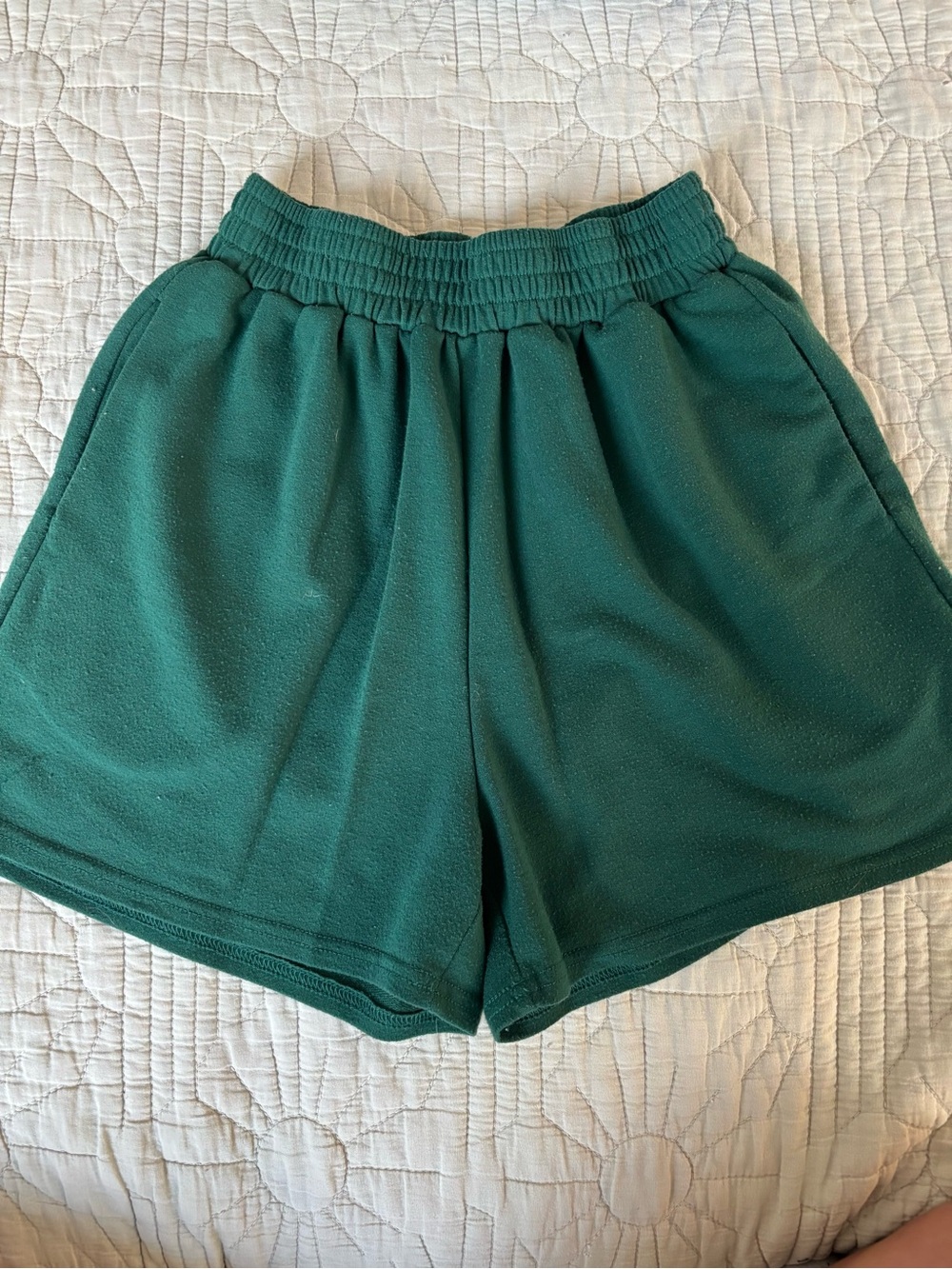 SHEIN Forest Green Elastic Waist Relaxed Shorts